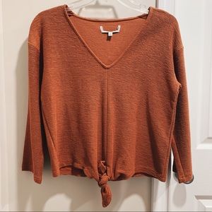 NWOT Madewell Long-Sleeve Tie-Front Top